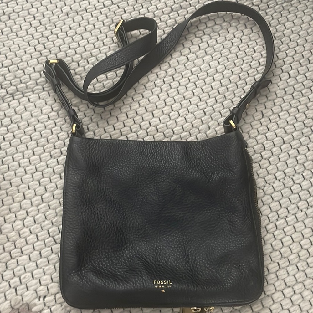 Black Fossil cross body bag